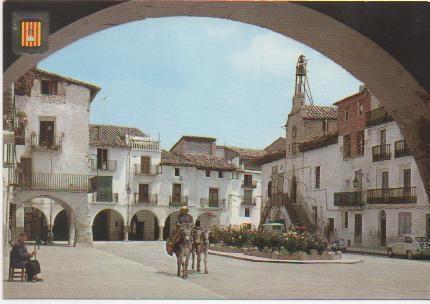 Postal E00481: Plaza Mayor, Forcall, Castellón