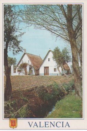 Postal E00456: Barracas tipicas, Valencia