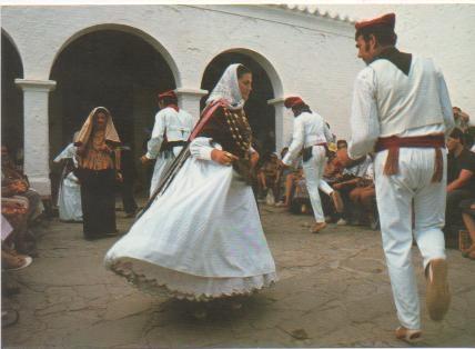 Postal E00510: Bailes tipicos, San Miguel, Ibiza