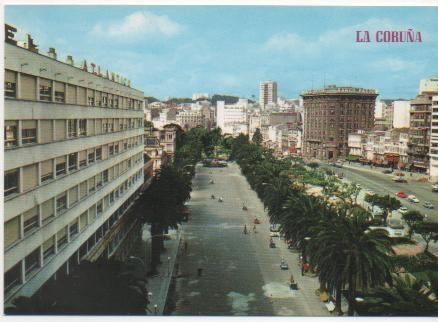 Postal E00380:Jardines Méndez y Núñez, La Coruña