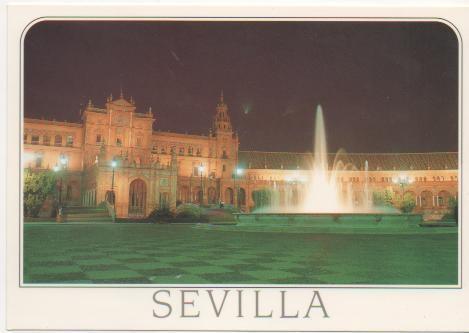 Postal E00421:Imagen Nocturna, Sevilla