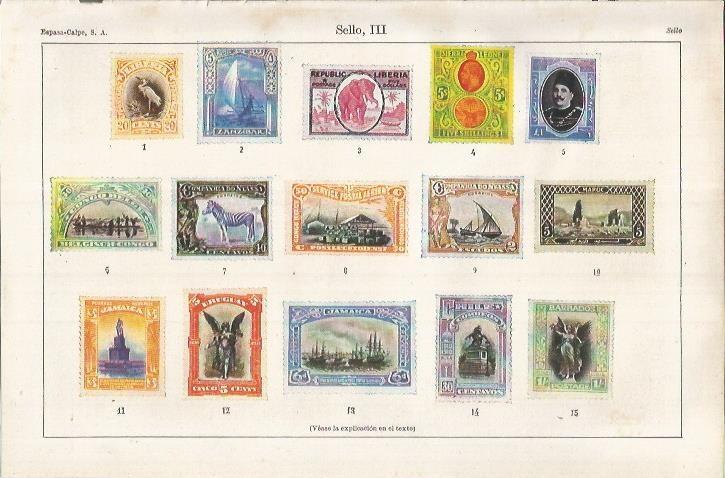 LAMINA ESPASA 37099: Sellos de correos del mundo