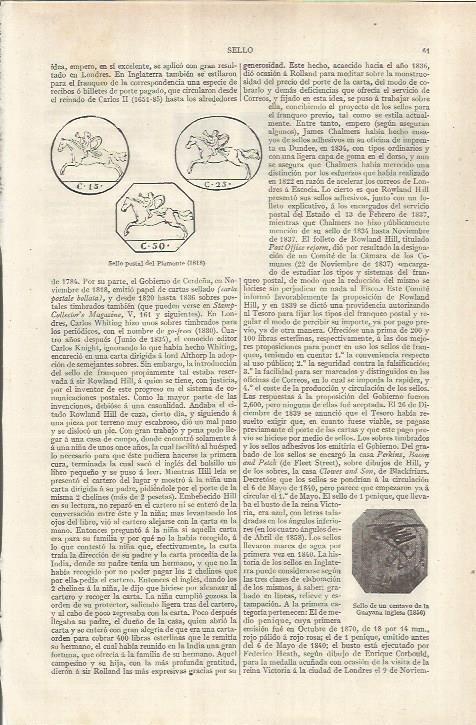 LAMINA ESPASA 37095: Sello postal del Piamonte de 1818