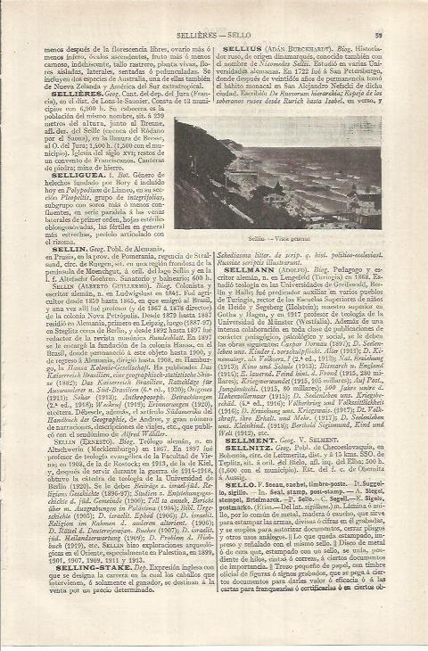 LAMINA ESPASA 37093: Vista de Sellin, Alemania