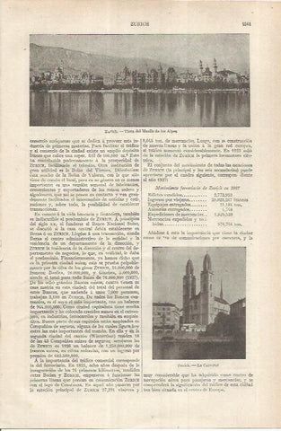 LAMINA ESPASA 37082: Muelle de los Alpes en Zurich, Suiza
