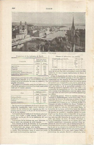 LAMINA ESPASA 37078: Vista de Zurich, Suiza
