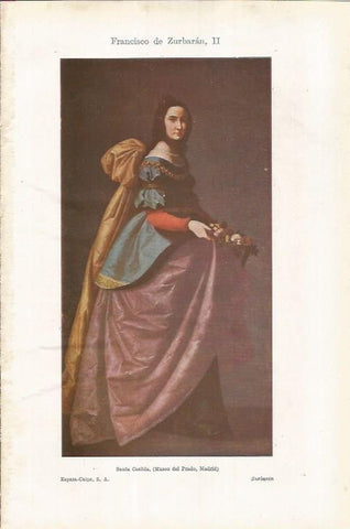 LAMINA ESPASA 37077: Santa Casilda, por Zurbaran