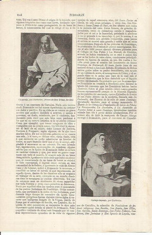 LAMINA ESPASA 37076: Un monje y Cartujo leyendo, por Zurbaran