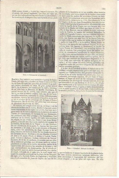 LAMINA ESPASA 37132: Catedral de Sens, Francia