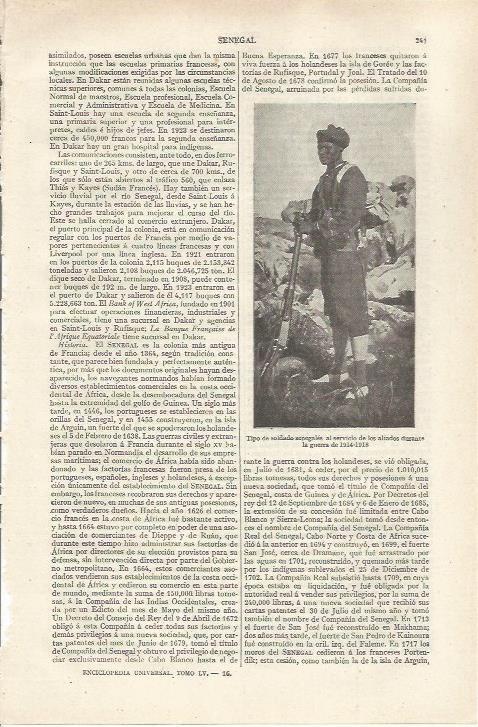 LAMINA ESPASA 37125: Soldado de Senegal entre 1914-1918