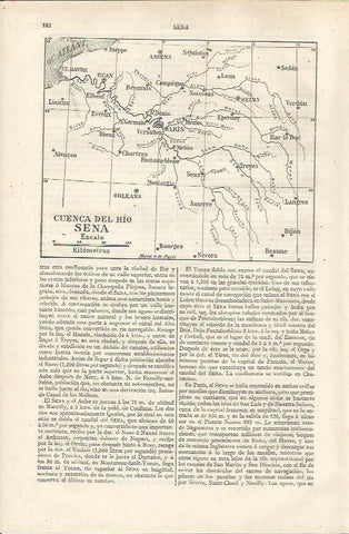 LAMINA ESPASA 37116: Mapa de la cuenca del rio Sena