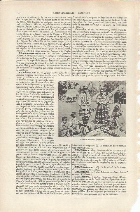 LAMINA ESPASA 37110: Familia de indios Seminolas