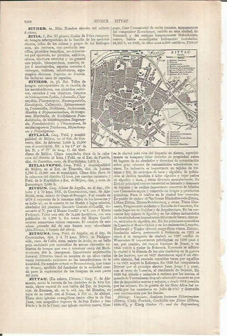 LAMINA ESPASA 37017: Plano de Zittau, Alemania