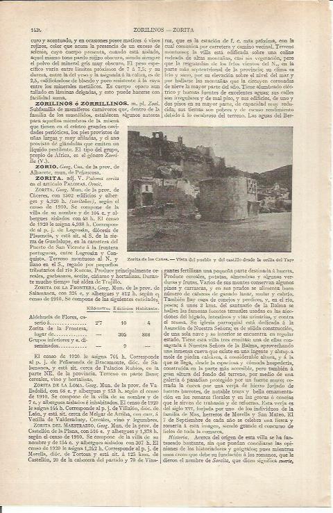 LAMINA ESPASA 37038: Castillo y pueblo de Zorita de los Canes, Guadalajara