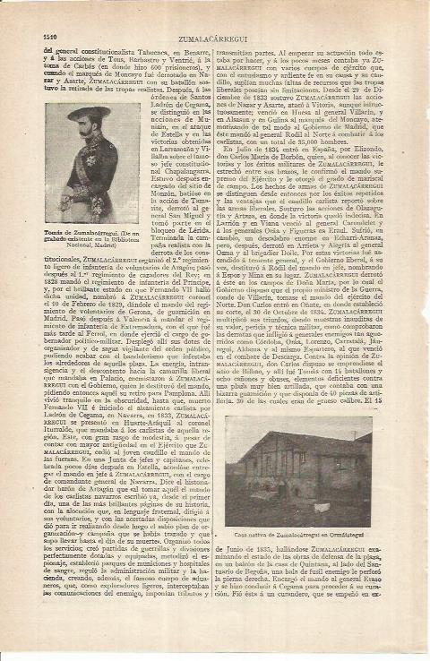 LAMINA ESPASA 37067: Casa natal de Tomas de Zumalacarregui