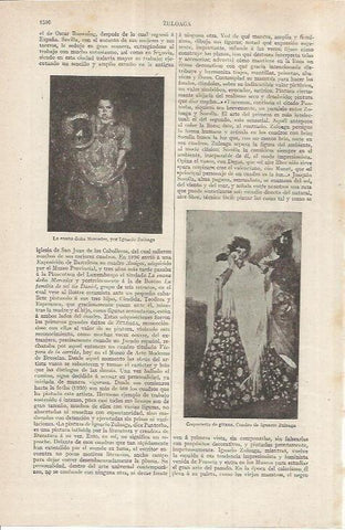 LAMINA ESPASA 37062: La enana doña Mercedes y Coqueteria gitana, por Zuloaga