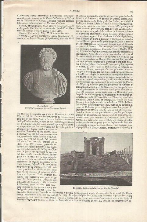 LAMINA ESPASA 37226: Busto de Septimio Severo