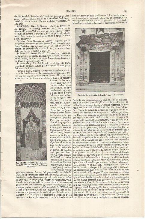 LAMINA ESPASA 37225: Iglesia de Sant Sever en Barcelona