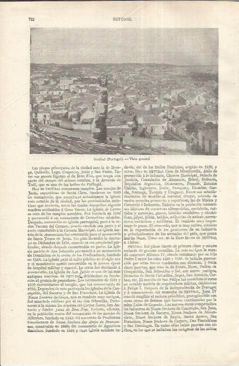 LAMINA ESPASA 37217: Vista de Setubal, Portugal