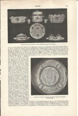 LAMINA ESPASA 37261: Piezas de porcelana de Sevres en el Museo Ermitage de San Petersburgo
