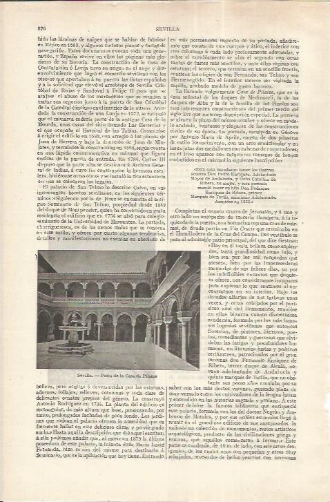 LAMINA ESPASA 37254: Patio de la Casa de Pilatos en Sevilla