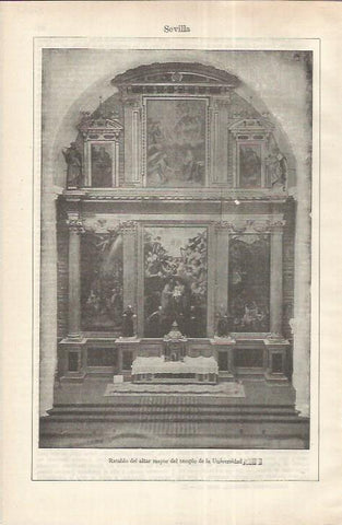 LAMINA ESPASA 37253: Retablo del altar mayor de la Universidad de Sevilla