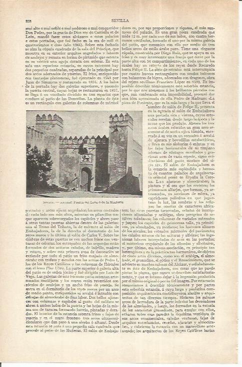 LAMINA ESPASA 37250: Puerta del Leon del Alcazar de Sevilla