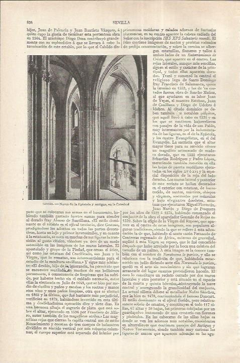 LAMINA ESPASA 37241: Naves de la catedral de Sevilla