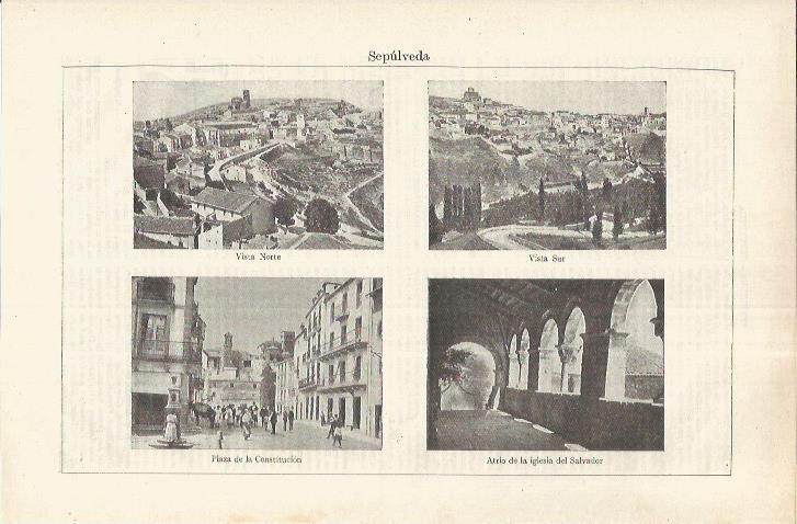 LAMINA ESPASA 37159: Vista norte y sur de Sepulveda, Segovia