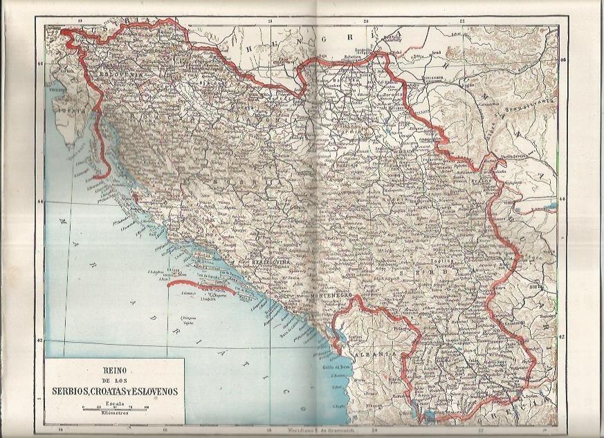 LAMINA ESPASA 37165: Mapa de Serbia, Croacia y Eslovenia