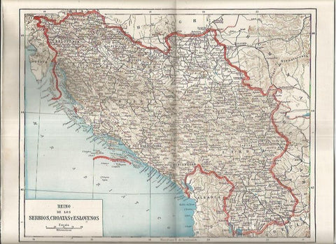 LAMINA ESPASA 37165: Mapa de Serbia, Croacia y Eslovenia