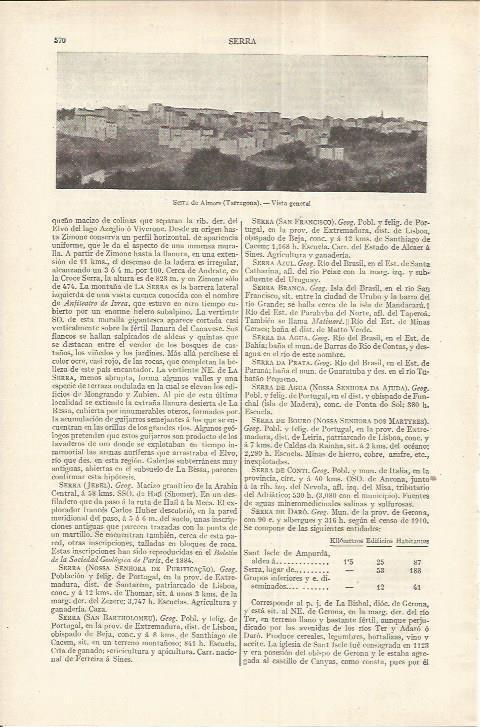 LAMINA ESPASA 37193: Vista de Serra d'Almors, Tarragona