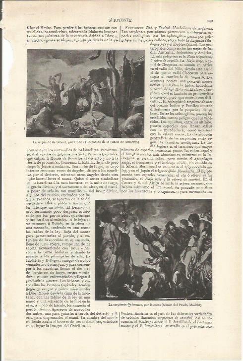 LAMINA ESPASA 37192: La serpiente de bronce, por Uhde y por Rubens