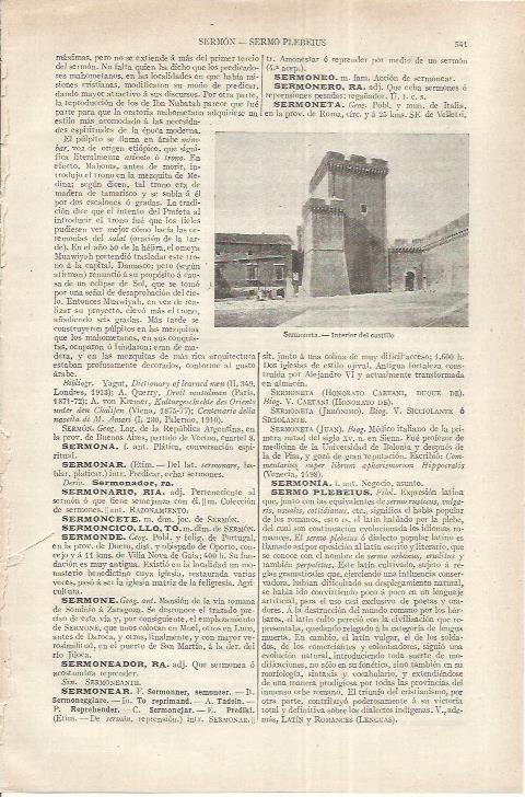 LAMINA ESPASA 37186: Interior del castillo de Semoneta, Italia