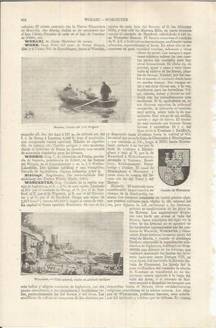 LAMINA ESPASA 36839: Marina, por Wopner y escudo de Worcester, Inglaterra