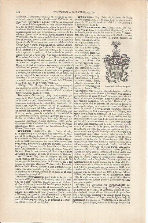 LAMINA ESPASA 36835: Escudo de Wolverhampton, Inglaterra