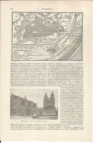 LAMINA ESPASA 36824: Plano de Wittenberg, Alemania