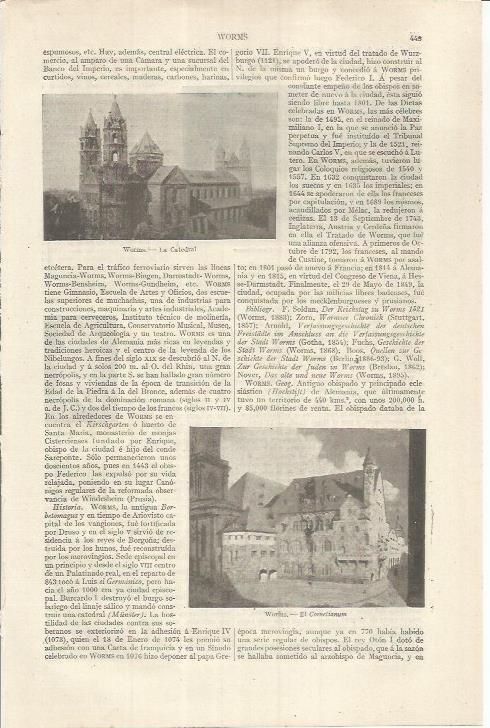 LAMINA ESPASA 36842: Catedral de Worms, Alemania