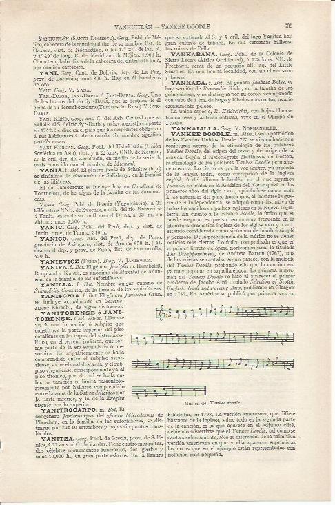 LAMINA ESPASA 36872: Partitura del Yankee doodle