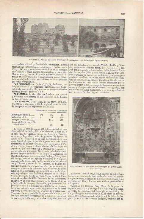 LAMINA ESPASA 36871: Palacio del duque de Abrantes en Yanguas, Soria