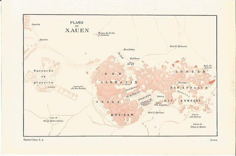 LAMINA ESPASA 36856: Plano de Xauen, Marruecos