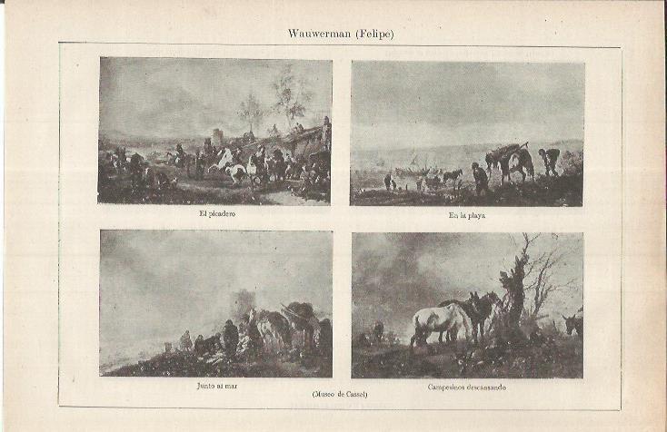 LAMINA ESPASA 36844: Obras de Wauwerman en el Museo de Cassel