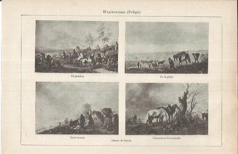 LAMINA ESPASA 36844: Obras de Wauwerman en el Museo de Cassel