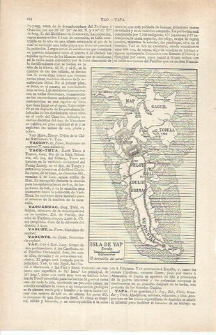 LAMINA ESPASA 36873: Mapa de la isla de Yap, Micronesia