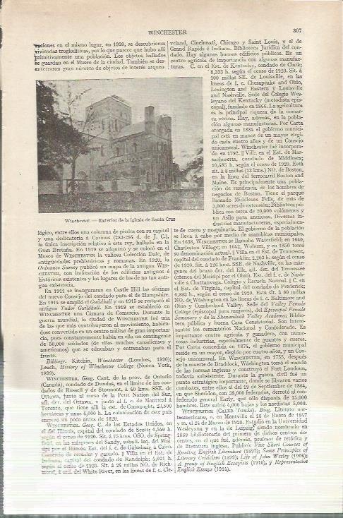 LAMINA ESPASA 36810: Iglesia de Santa Cruz en Winchester, Inglaterra
