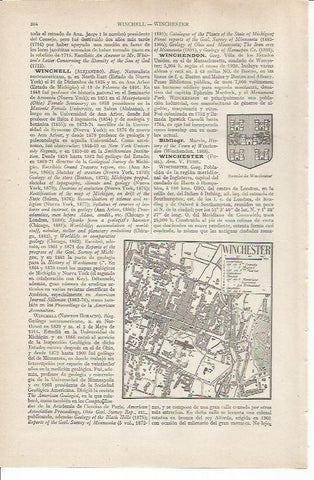 LAMINA ESPASA 36808: Escudo y plano de Winchester, Inglaterra