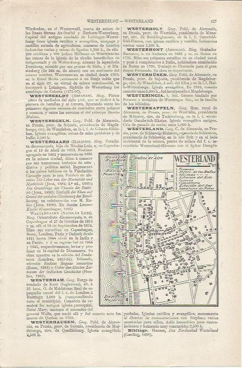 LAMINA ESPASA 36773: Plano de Westerland, Alemania