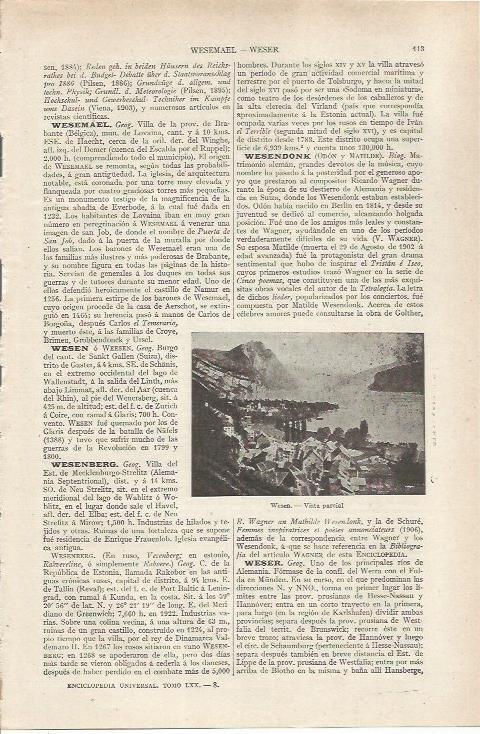LAMINA ESPASA 36768: Vista de Wesen, Suiza