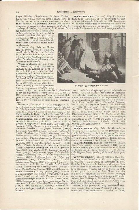 LAMINA ESPASA 36766: La muerte de Werther, por F. Baude