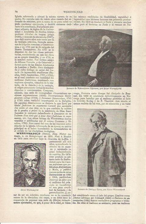 LAMINA ESPASA 36763: Retratos por Erico Werenskjold
